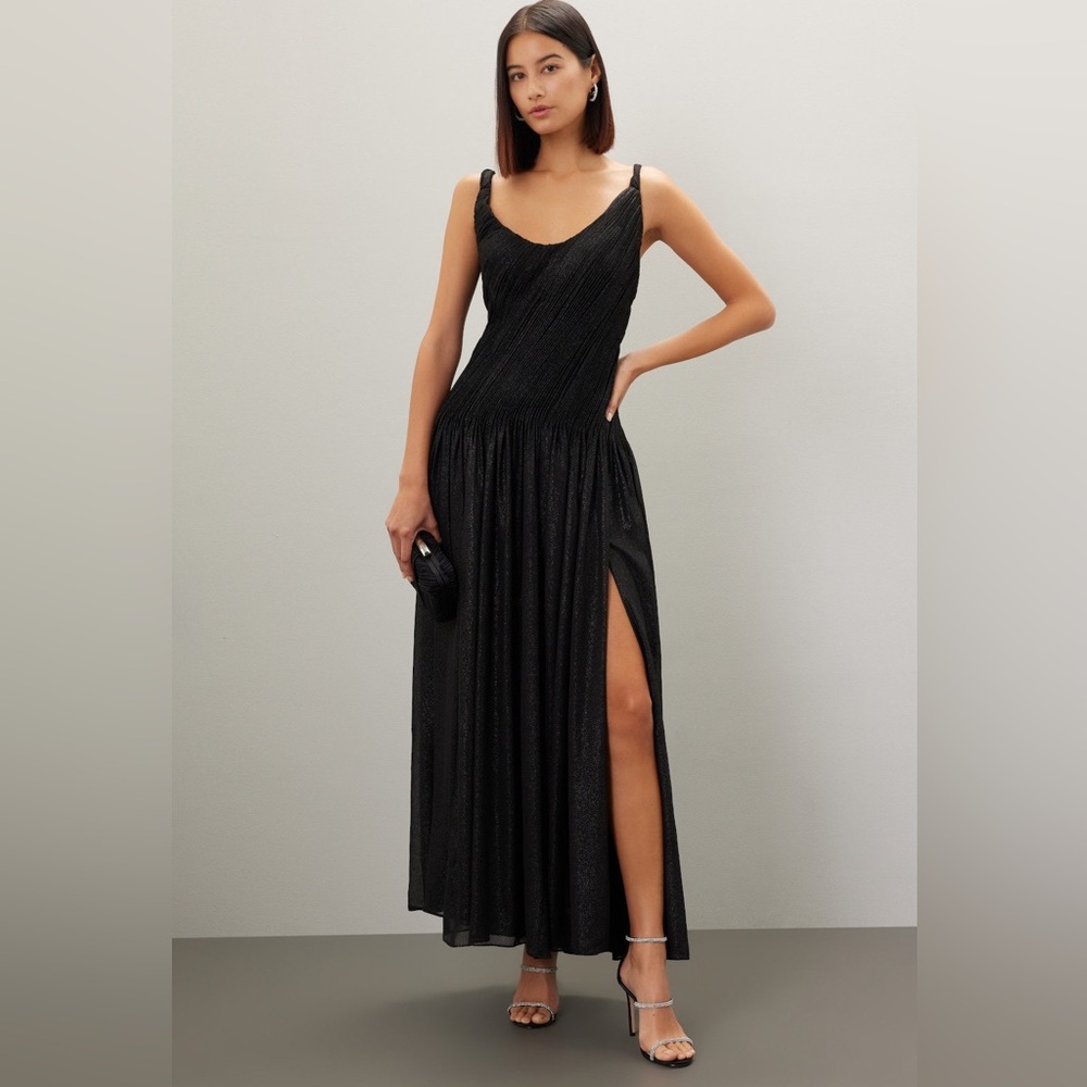 Rene Ruiz Black Maxi Dress with Slit